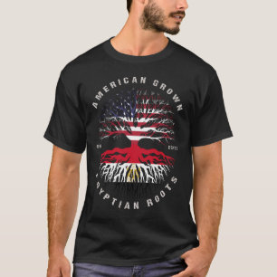American Grown Egyptian Roots Egypt Flag T-Shirt