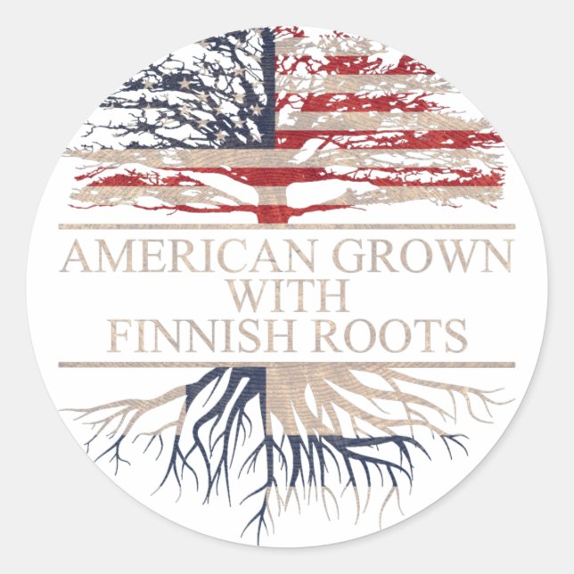 American grown finnish roots classic round sticker (Front)