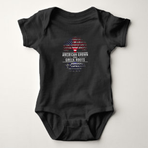 American Grown Greek Roots Flag Baby Bodysuit