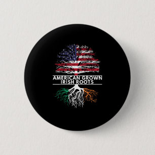American Grown Irish Roots Flag Ireland ST. PATRIC 2 Inch Round Button