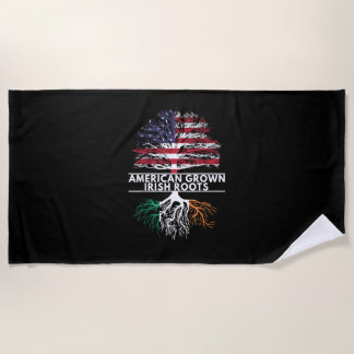 American Grown Irish Roots Flag Ireland ST. PATRIC Beach Towel