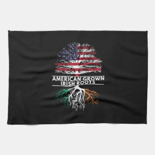 American Grown Irish Roots Flag Ireland ST. PATRIC Kitchen Towel