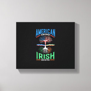 American Grown Irish Roots St. Patricks Day Green  Canvas Print