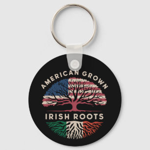 American Grown Irish Roots St Patrick's Day Keychain