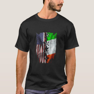 American Grown Irish Roots USA Ireland Flag T-Shirt