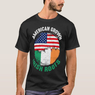 American Grown Irish Roots Vintage Flags for Men W T-Shirt