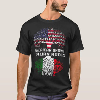 American Grown Italian Roots Italy Flag Proud Men  T-Shirt