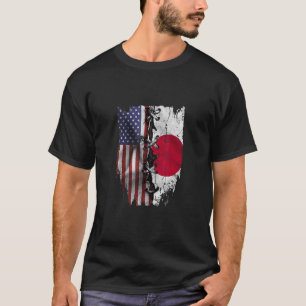 American Grown Japanese Roots USA Japan Flag T-Shirt