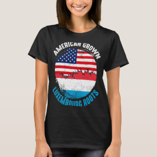 American Grown Luxembourg Roots Vintage Flags for  T-Shirt