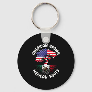 American Grown Mexican Roots Mexico Roots Heritage Keychain