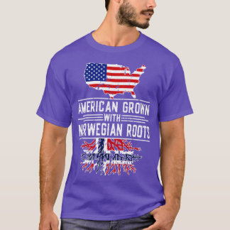 American Grown Norwegian Roots Pride Norway T-Shirt