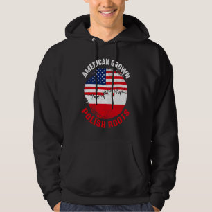 American Grown Polish Roots Vintage Flags for Men Hoodie