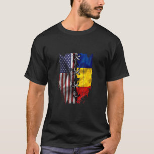 American Grown Romanian Roots USA Romania Flag T-Shirt