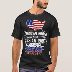 American Grown Russian Roots Pride Russia T-Shirt