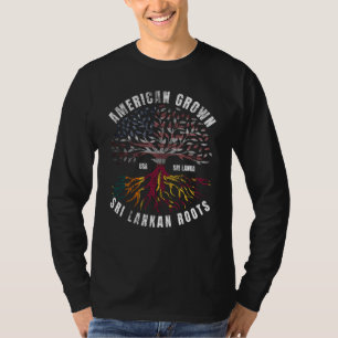 American Grown Sri Lankan Roots Graphic Asian Sri  T-Shirt