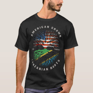 American Grown Tanzanian Roots Tanzania Flag T-Shirt