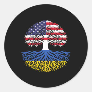 American Grown Ukrainian Roots Classic Round Sticker