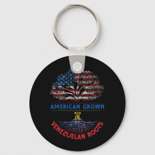 American Grown Venezuelan Roots Flag Venezuela Keychain