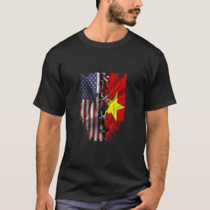 American Grown Vietnamese Roots USA Vietnam Flag T-Shirt