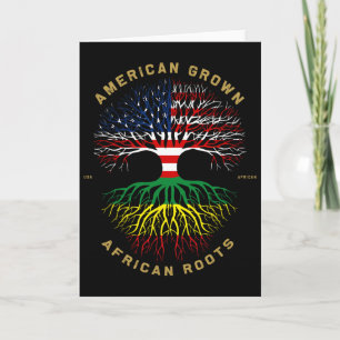 American Grown With African Roots Tree Usa Flag Un Card