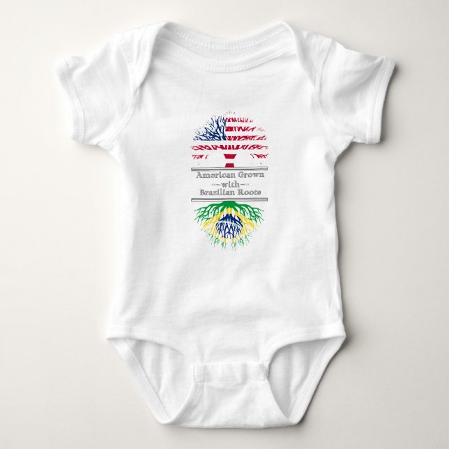 American Grown With Brazilian Roots Great Gift Baby Bodysuit (Front)