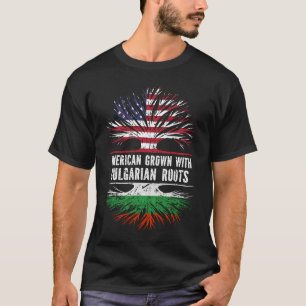 American Grown with Bulgarian Roots USA Flag T-Shirt