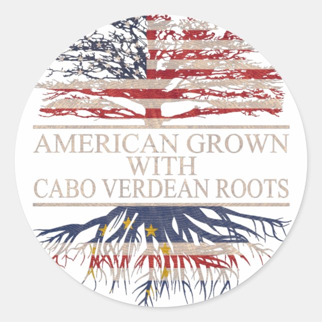 American grown with cabo verdean roots classic round sticker (Front)