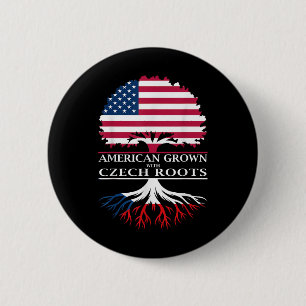 American Grown With Czech Roots 2 Inch Round Button