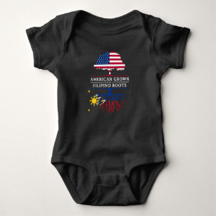 American Grown with Filipino Roots   Philippines Baby Bodysuit
