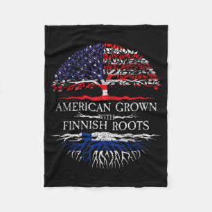 American Grown With Finnish Roots Finland Fleece Blanket
