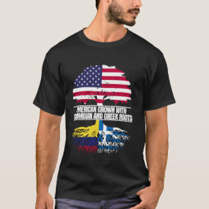 American Grown with Flag Heritage Colombian Greek T-Shirt