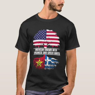 American Grown with Flag Heritage Vietnamese Greek T-Shirt