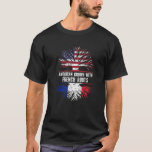 American Grown With French Roots USA Flag France T-Shirt<br><div class="desc">Funny heritage French France USA Flag pride gifts Patriotic tshirt. Great for kids, mom, dad, brother, sister, son, daughter, boys, girls, family, husband, wife, friend, grandma, grandpa love sports team fan.Great Immigrants Grown with tree Root t shirt for Birthday bday christmas thanksgiving Halloween hanukkah Fourth 4th of July. Complete your...</div>