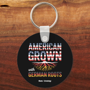 American Grown with German Roots Proud Gift Keychain