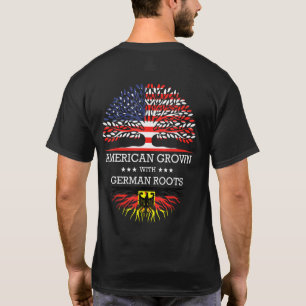 American Grown With German Roots Usa Flag T-Shirt