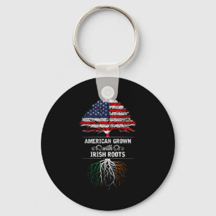 American Grown With Irish Roots 4th Of July Usa Fl Keychain