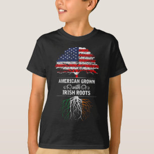 American Grown With Irish Roots 4th Of July Usa Fl T-Shirt