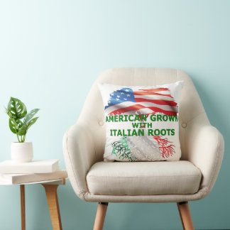 American Grown With Italian Roots Throw Pillow