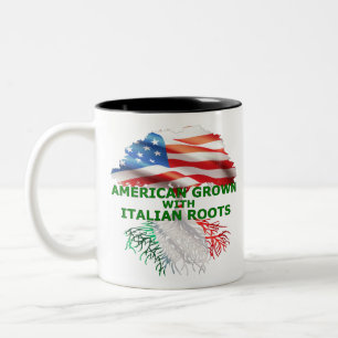 American Grown With Italian Roots Two-Tone Coffee Mug
