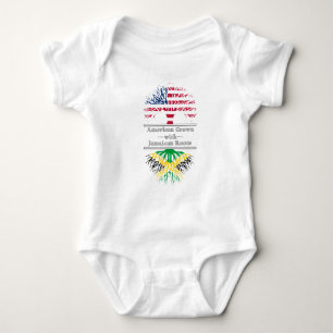 American Grown With Jamaican Roots Great Gift Baby Bodysuit