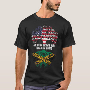 American Grown with Jamaican Roots USA Flag T-Shirt