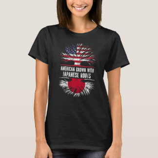 American Grown With Japanese Roots Usa Flag Japan T-Shirt