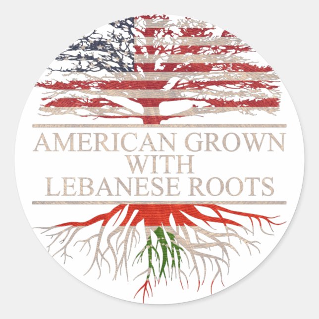 American grown with lebanese roots classic round sticker (Front)