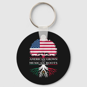 American Grown With Mexican Roots Keychain