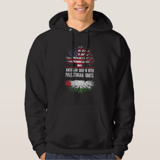 American Grown With Palestinian Roots Usa Flag Pal Hoodie