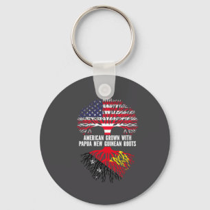 American Grown With Papua New Guinean Roots Usa  Keychain