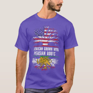 American Grown with Persian Roots USA Flag Persia  T-Shirt