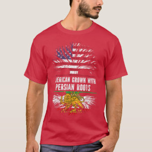 American Grown with Persian Roots USA Flag Persia  T-Shirt