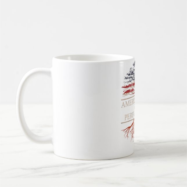 American grown with peruvian roots coffee mug (Left)