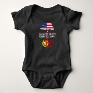 American Grown with Portuguese Roots   Portugal Baby Bodysuit